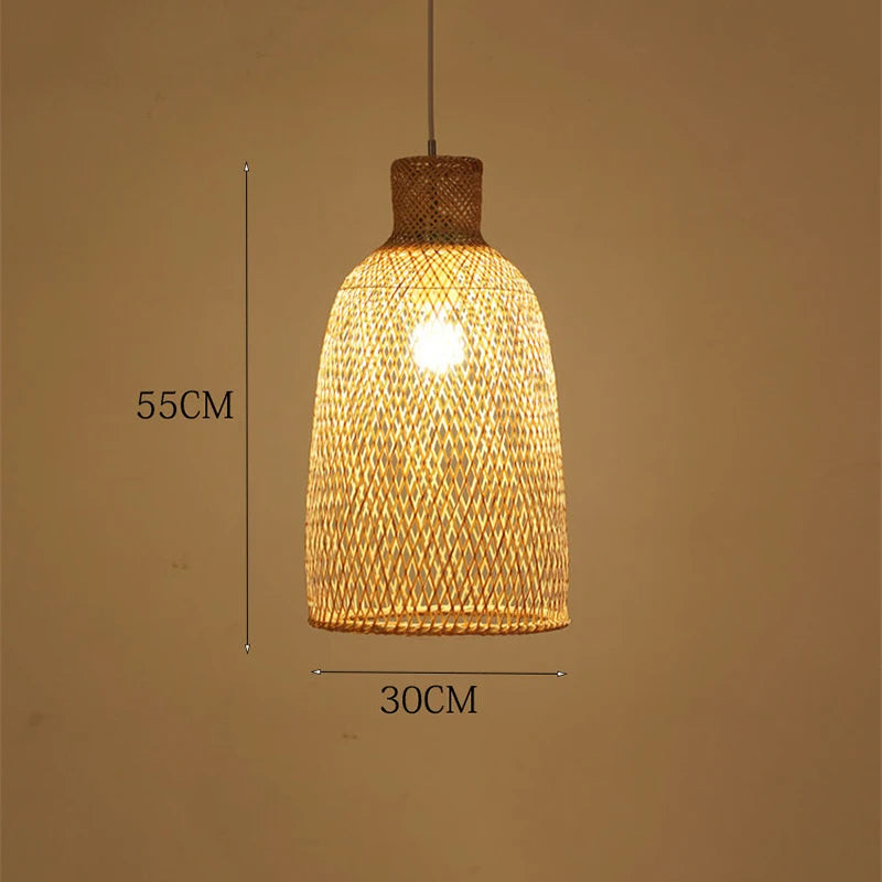 New Chinese Bird's Nest Lampshade Chandelier Hotel Restaurant Staircase Japanese Tatami Rattan LED Bamboo Furniture Decoration RELUX.STORE