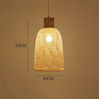 New Chinese Bird's Nest Lampshade Chandelier Hotel Restaurant Staircase Japanese Tatami Rattan LED Bamboo Furniture Decoration RELUX.STORE