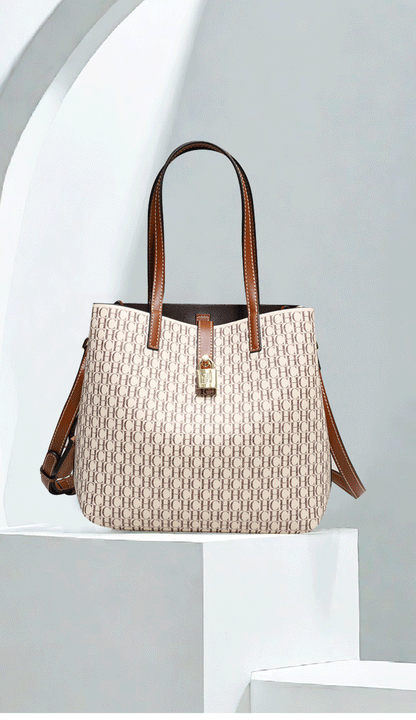CH Premium Versatile Leather Crossbody Bag Ladies Large Capacity Daily Commuter Tote Bag Letter Print Design Ladies Fashion