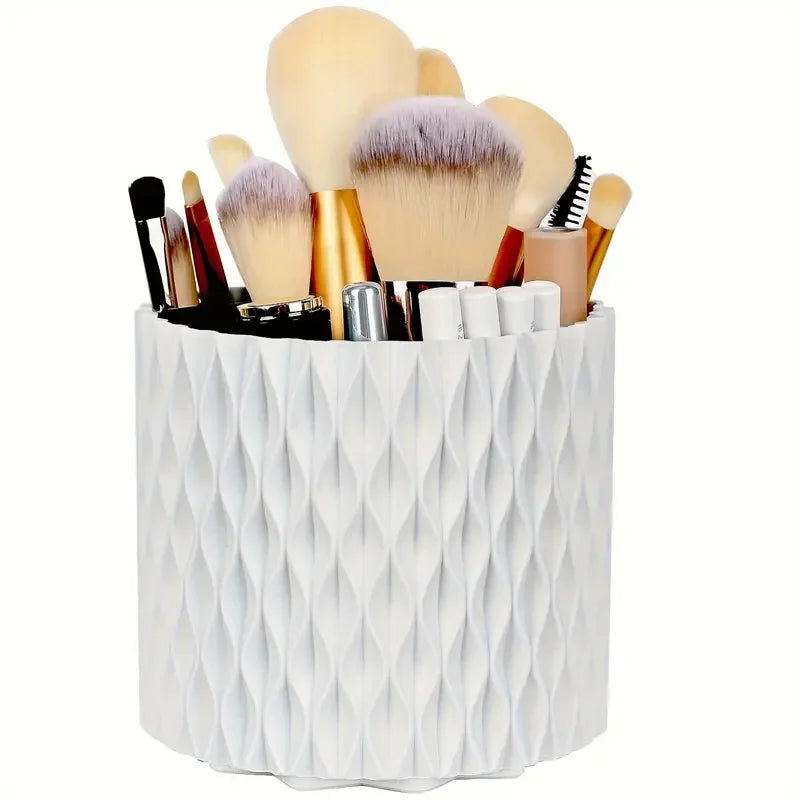 360° Rotating 5 Slot Makeup Brushes Holder Organizer Multi-Functional Desk Storage Cosmetics Storage for Vanity Desktop Bathroom RELUX.STORE