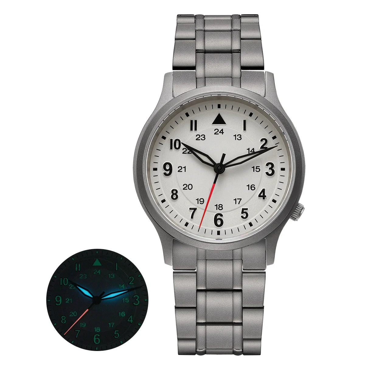 BERNY Titanium Watches for Men Classic Mens Field Pilot Watch Easy Read Outdoor Quartz Wristwatch Super Luminous Sapphire 5ATM