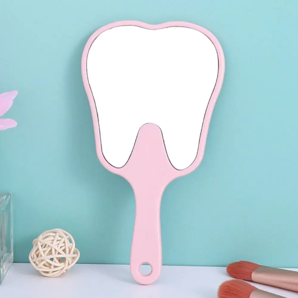1PC Tooth Shaped Handheld Mirror Cute Makeup Mirror Durable High Definition Dental Mirrors Gifts RELUX.STORE