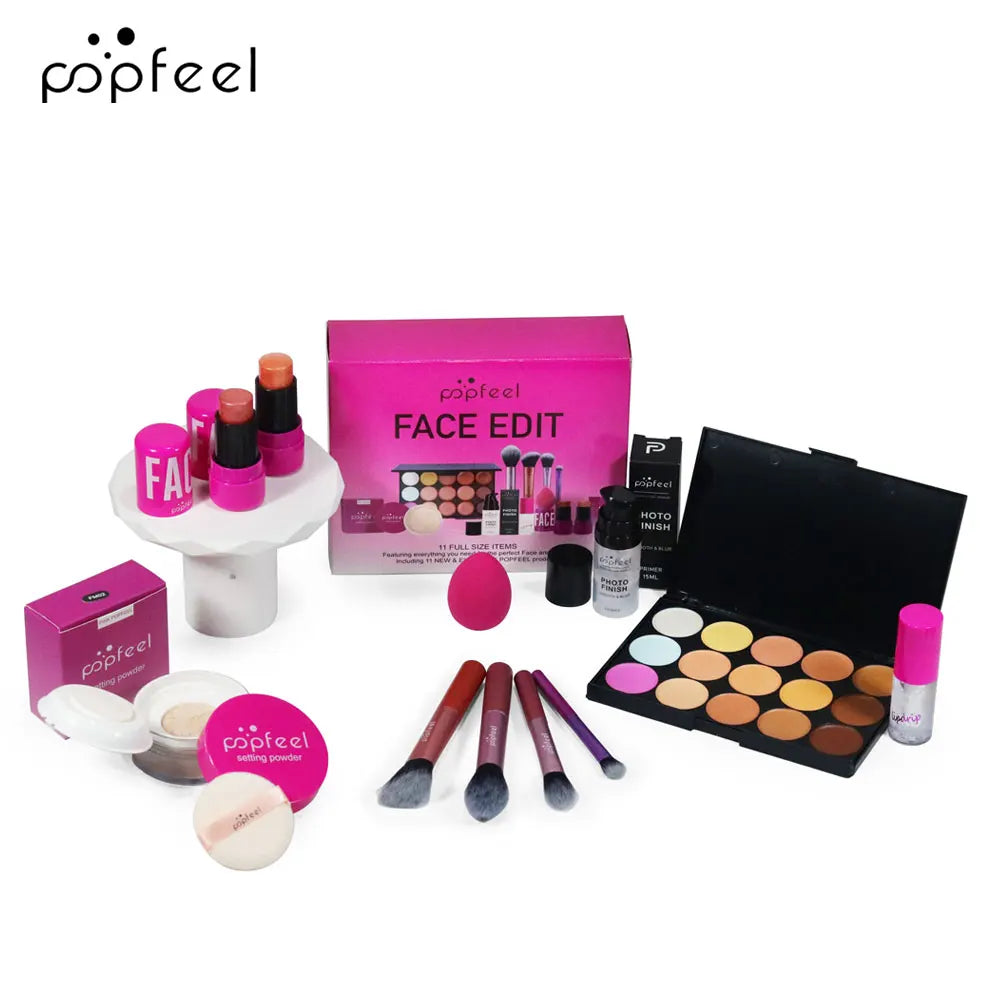 POPFEEL All In One Makeup Kit Eyeshadow Powder Lipgloss Lipoil,Valentine's Day Gift for Girls Women RELUX.STORE