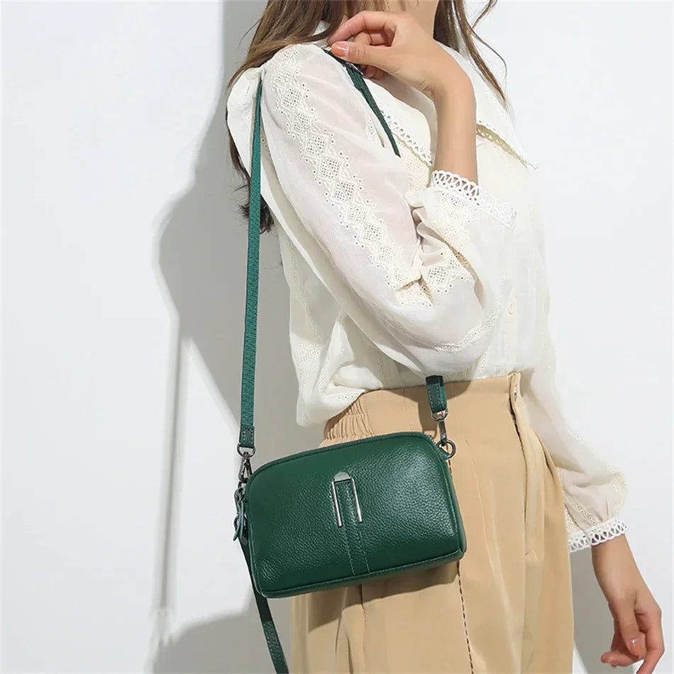 Genuine Leather Shoulder Bag Luxury Women's Handbags Bag for Woman 2024 Female Clutch Phone Bags Casual Crossbody Messenger Bags