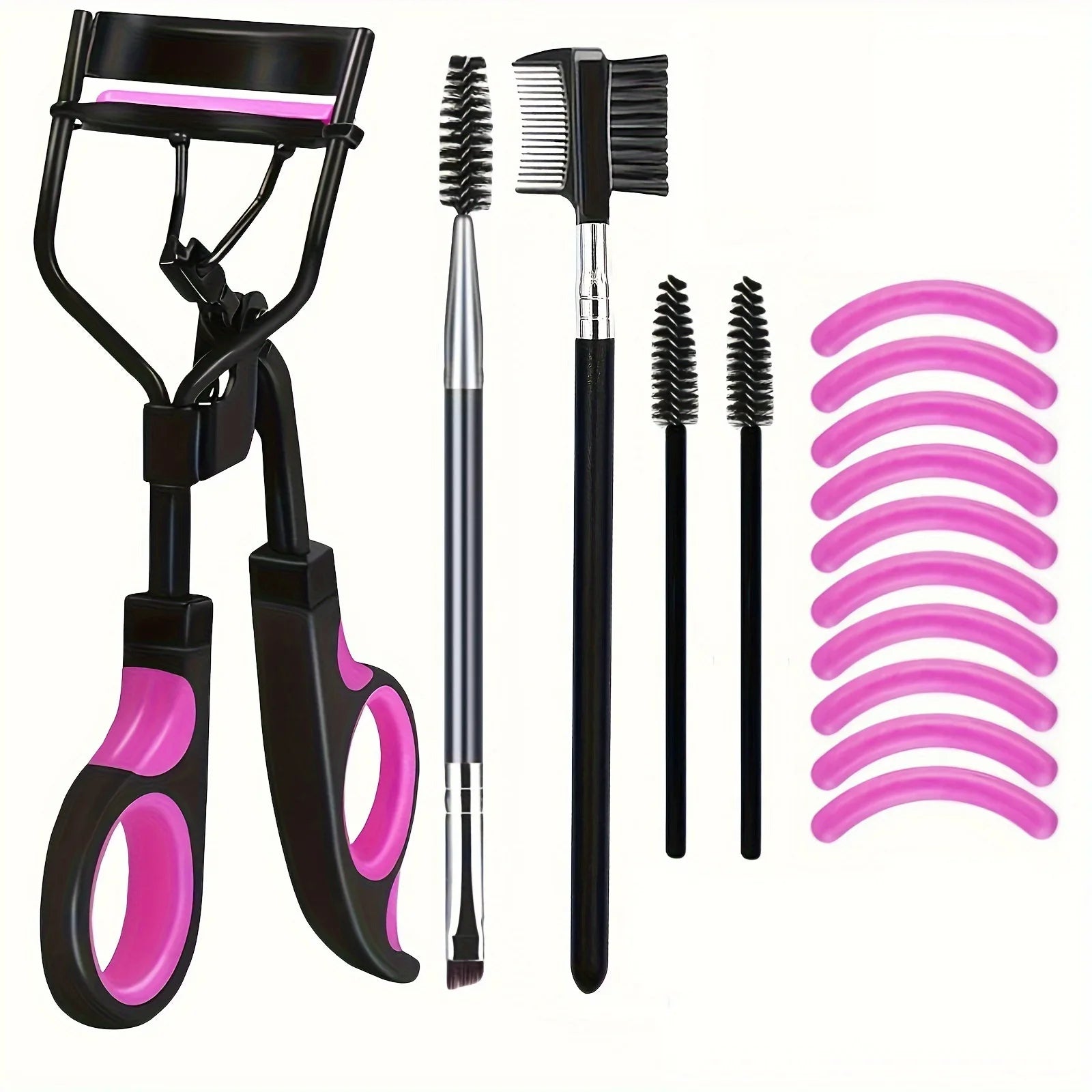 11/16PCS Eyelash Curler with 10pcs Replacement Pads Women Professional Eyelashes Curling Tweezers Clips Lasting Eye Makeup Tools RELUX.STORE