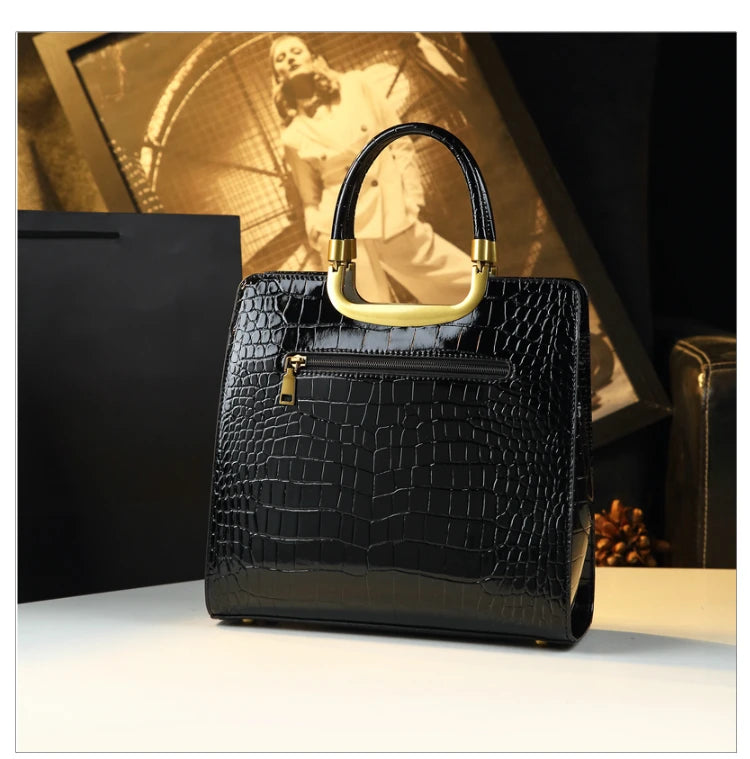 High-grade light luxury handbag 2024 new autumn and winter fashion Tote bag women's crocodile print single shoulder crossbodybag RELUX.STORE