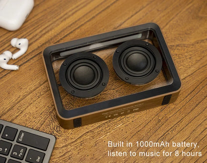 Wireless Bluetooth Speaker with Duel Horn Transparent Comfortable Reading Light Portable Stereo HIFI Sound Quality Music Box