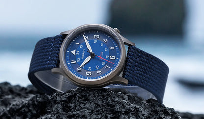 BERNY Titanium Watches for Men Classic Mens Field Pilot Watch Easy Read Outdoor Quartz Wristwatch Super Luminous Sapphire 5ATM