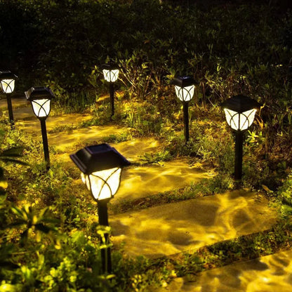 2pcs LED Solar Lawn Lights Outdoor Waterproof Garden Pathway Lamps Warm Light for Villa Courtyard Landscape Decoration Miflame RELUX.STORE