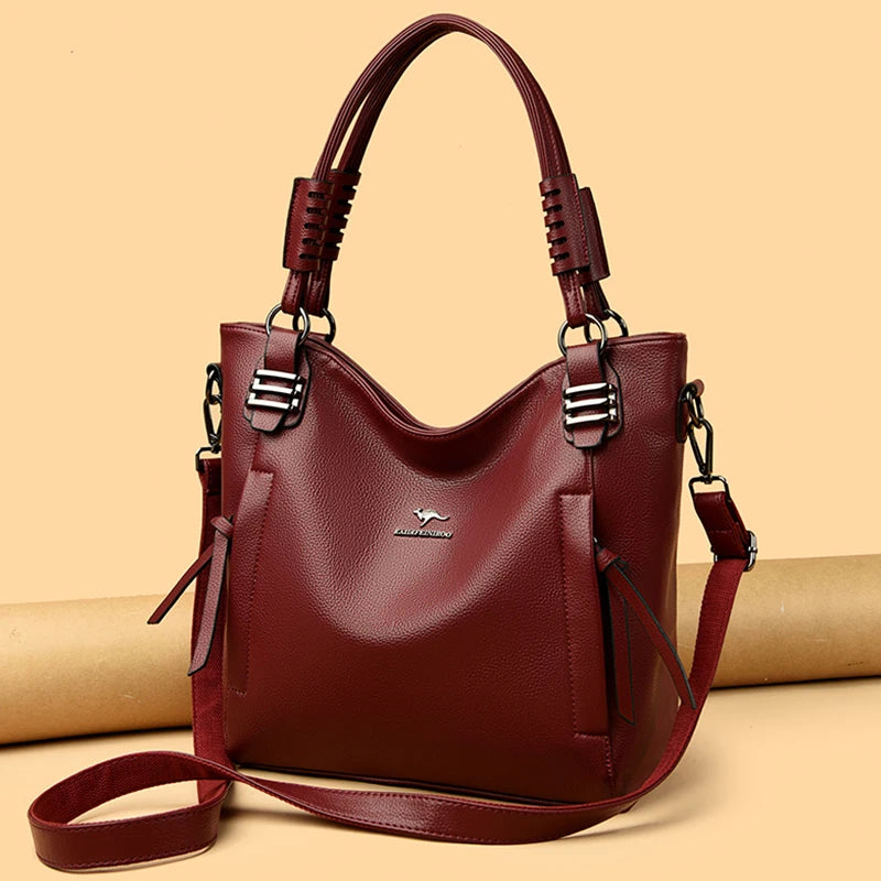 Luxury Soft Genuine Leather Handbag Fashion Women Shoulder Messenger Bag Solid Color Cowhide Tote Fashion Female Crossbody Sac RELUX.STORE