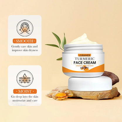 Turmeric Whitening Face Cream Wrinkle Removal Lighten Fine Lines Makes Skin Look More Youthful Birghten Moisturize Facial Care RELUX.STORE