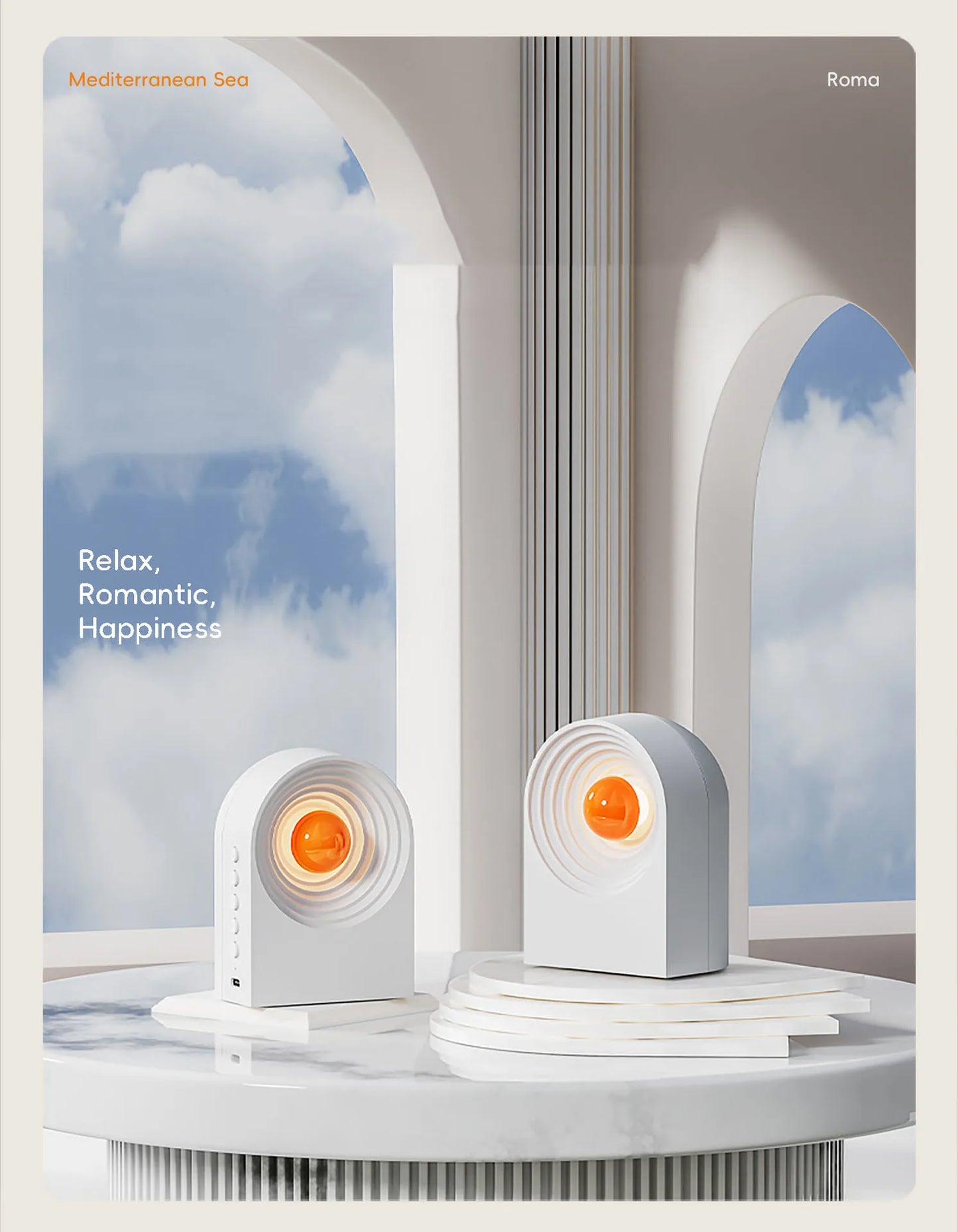 Mini Portable Bluetooth Speaker White Noise Sleep Aid Music Box TWS Stereo Sound MP3 Music Player with Atomosphere Night Light