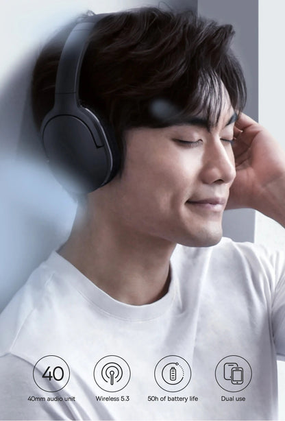 Baseus D02 Pro Wireless Headphones Bluetooth Earphone 5.3 Foldable Headset Sport Over the Ear Headphone Gaming Bluetooth Earbuds RELUX.STORE