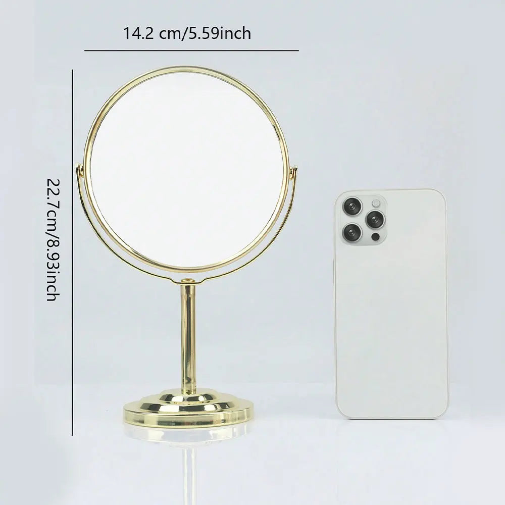 3/4/5in Double-Side Makeup Mirror With 2X Magnification Clear Reflection And Easy To Carry Desktop Vanity Mirror With Stand