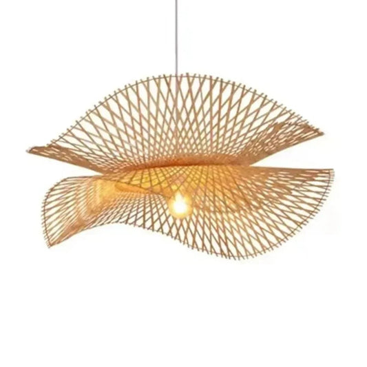 55CM Chandelier Teahouse Rattan Lamp Handmade Cafe Bar Garden Dining Room Bedroom Wicker Rattan Lighting Fixture RELUX.STORE