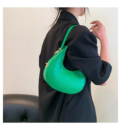 Fashion Luxury Design PU Leather Shoulder Bag Women Small Clutch Handbag Purse Female Underarm Bag Travel Totes shoulder bag RELUX.STORE