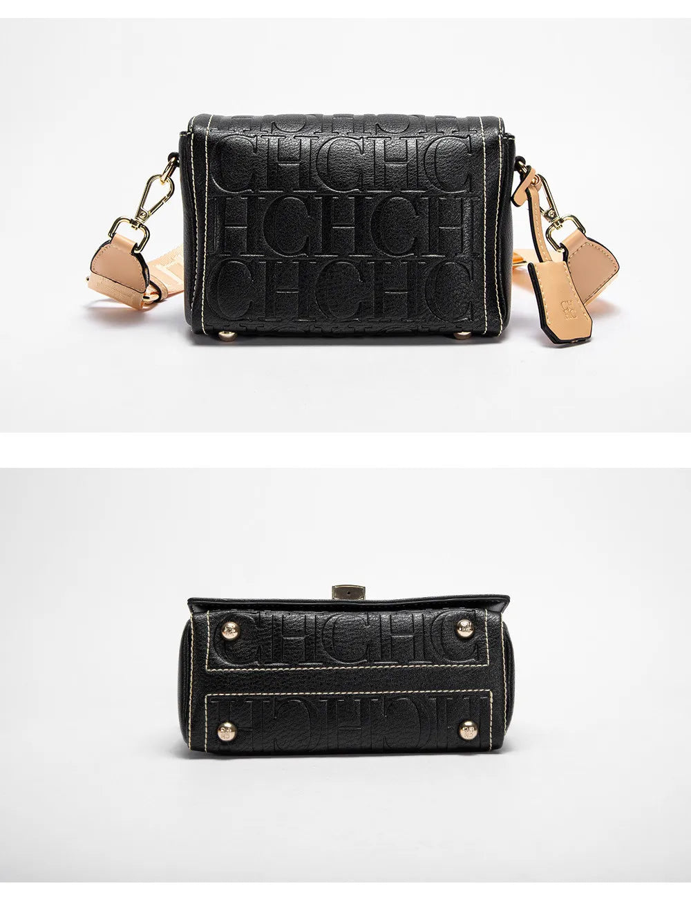 Fashion Design Model Metal Accessories Buckle Women's Shoulder Bag Luxury Brand 2025 Fashion Solid Colour Printed Head Bag RELUX.STORE