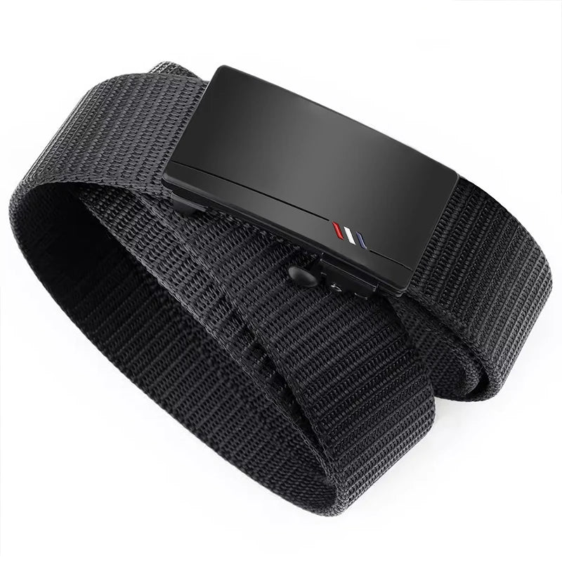 Casual Men's Nylon Belt Woven Canvas Breathable Automatic Buckle Belt For Men Outdoor Sports Strap Fashion Jeans Belt RELUX.STORE