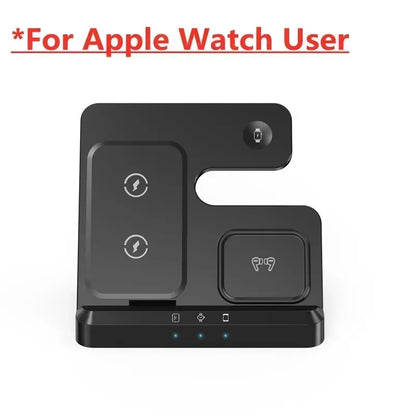 Foldable Phone Wireless Charger Station For iPhone 16 15 14 13 12 Pro Max Apple Watch 10/9/8/7/6 AirPods 3/2 Fast Charging Dock