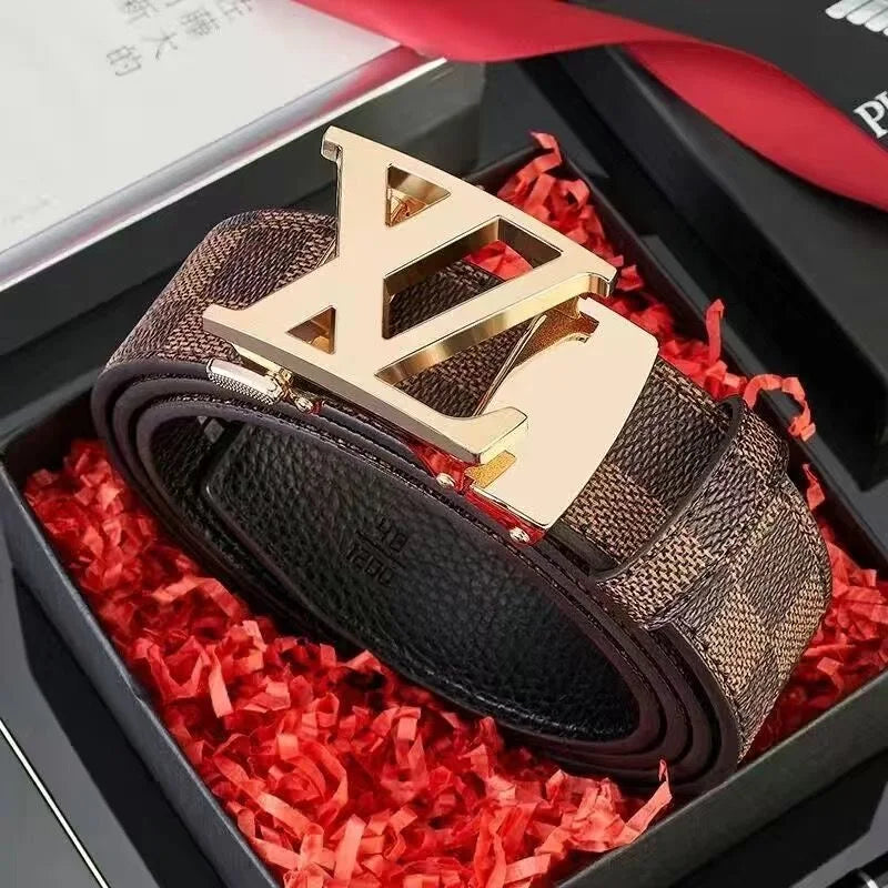 New genuine leather men belts waistband alloy automatic buckle men and women waistband versatile jeans belts for men RELUX.STORE
