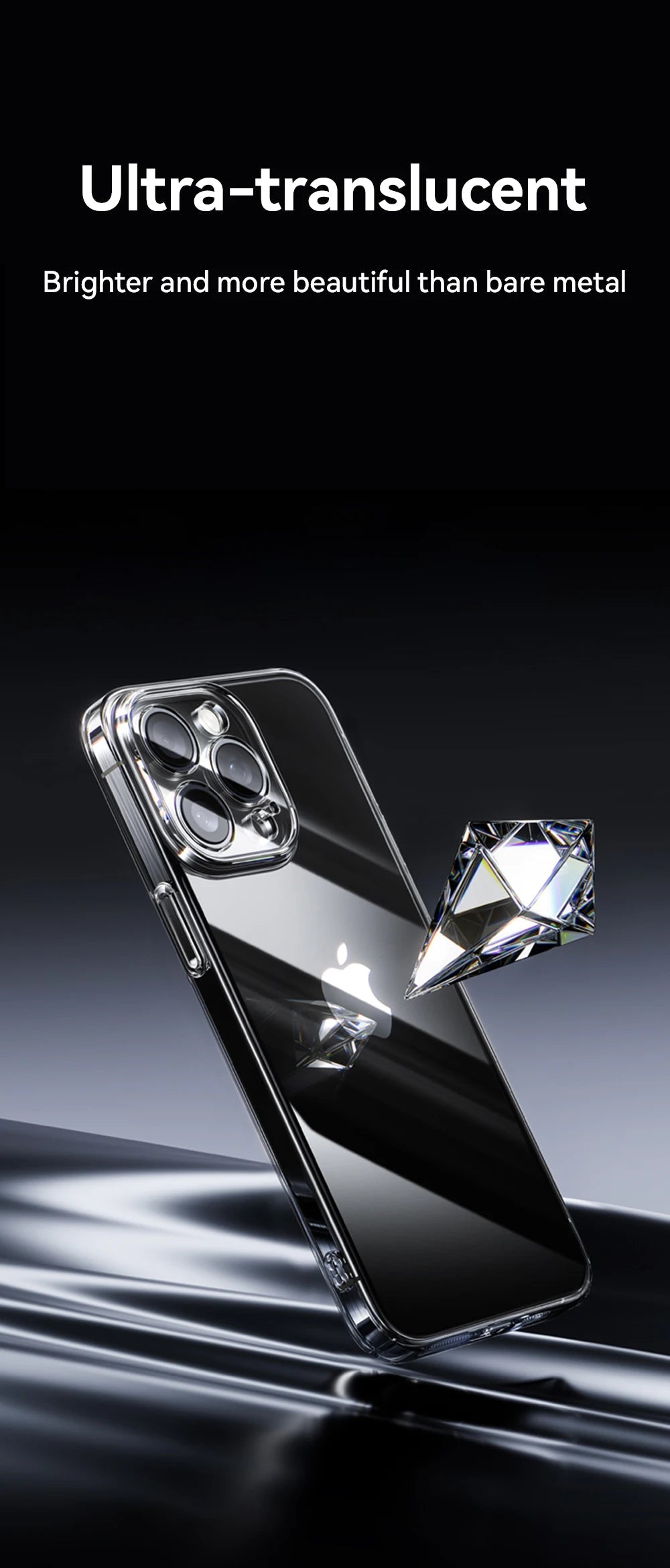 Joyroom Case For iPhone 17 Pro Max Case Crystal Transparent No Yellowing Lens Protection Cover For iPhone 16 Pro Shockproof Case RELUX.STORE