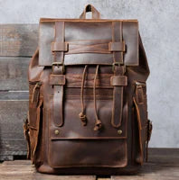 High Quality Fashion Genuine Leather Backpack Men Bagpack Student School Bag Backpack daily male Rucksack large Knapsack Black