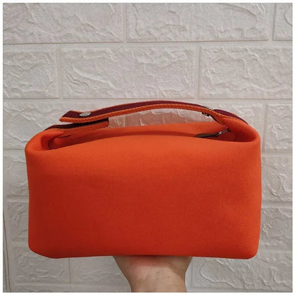 2024 New Large Capacity Canva Makeup Bag Soft Texture Fashionable Women's Shoulder Bag Color Blocking Handbag From China RELUX.STORE