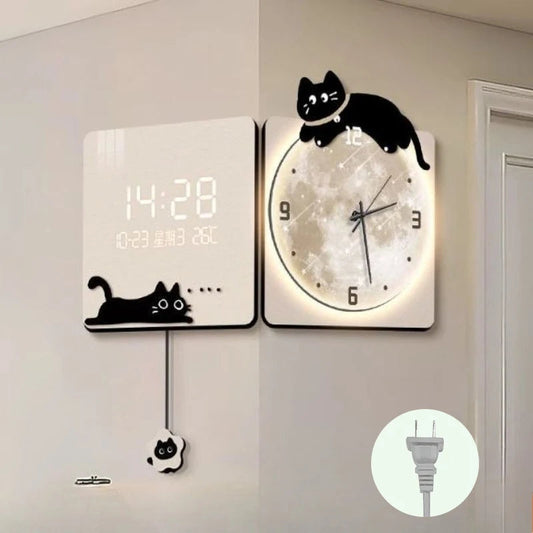 Modern Corner Wall Clock Large Interior Wall Clock Led Digital Watch Luxury Living Room Decorations Home Decoration Accessories RELUX.STORE