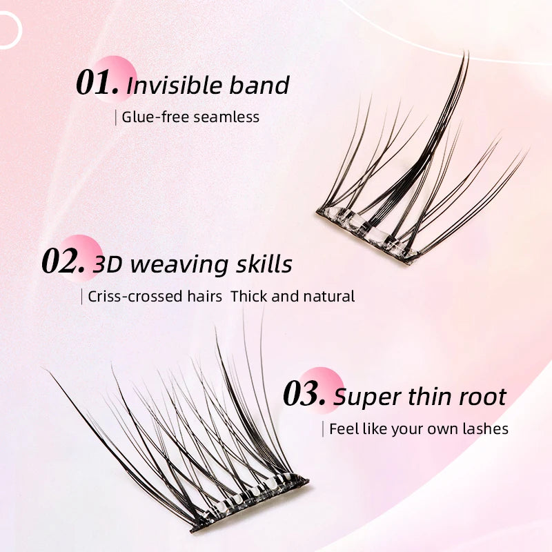 Yelix Self-adhesive Glue Free False Eyelashes Reusable DIY Segmented DIY Lashes Clusters No Glue Needed Natural Soft Lashes RELUX.STORE