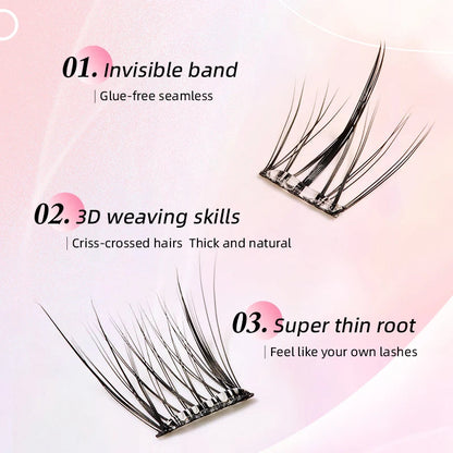 Yelix Self-adhesive Glue Free False Eyelashes Reusable DIY Segmented DIY Lashes Clusters No Glue Needed Natural Soft Lashes RELUX.STORE