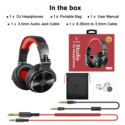 Oneodio Studio Wired Headphones Over Ear Hi-Res Audio Wired Headset With Microphone Studio DJ Stereo Headphones 3.5mm/6.35mm RELUX.STORE