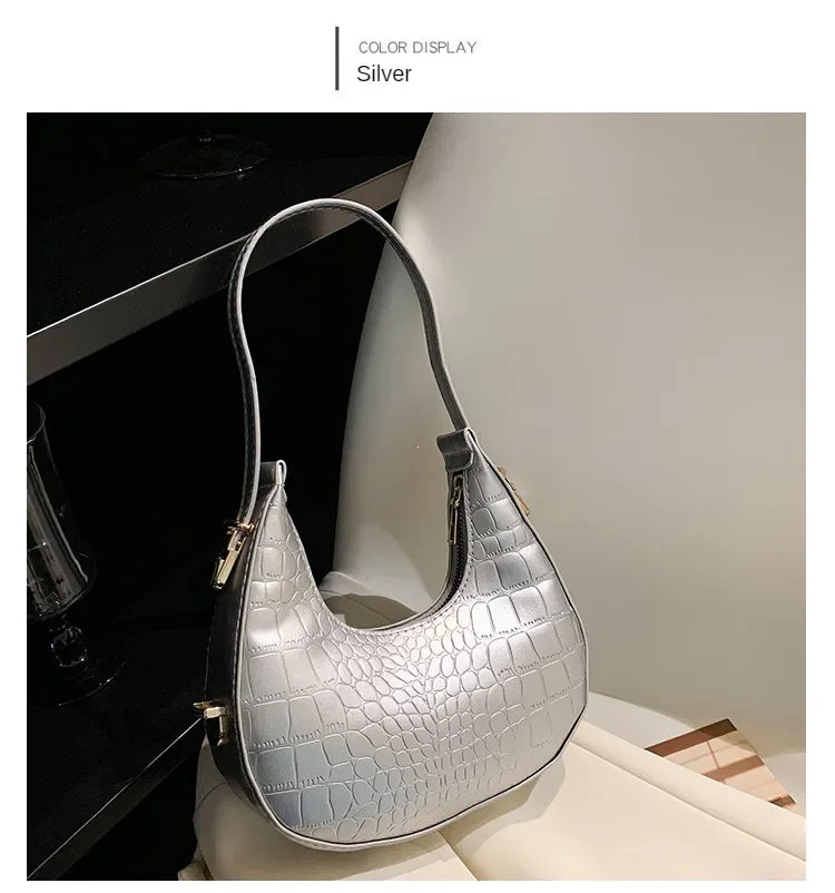 Fashion Luxury Design PU Leather Shoulder Bag Women Small Clutch Handbag Purse Female Underarm Bag Travel Totes shoulder bag RELUX.STORE