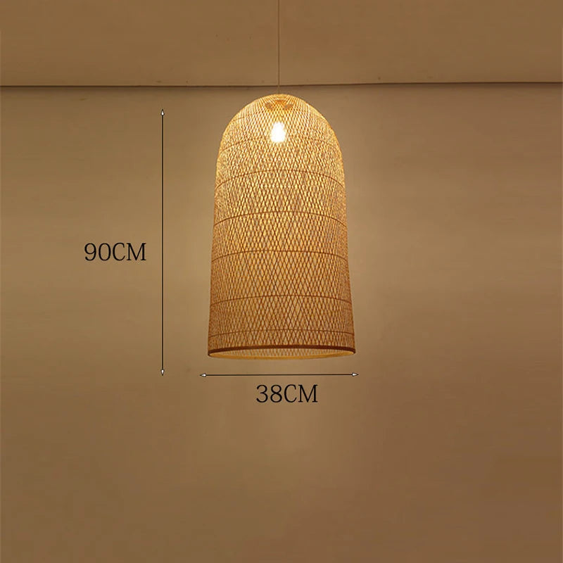 New Chinese Bird's Nest Lampshade Chandelier Hotel Restaurant Staircase Japanese Tatami Rattan LED Bamboo Furniture Decoration RELUX.STORE