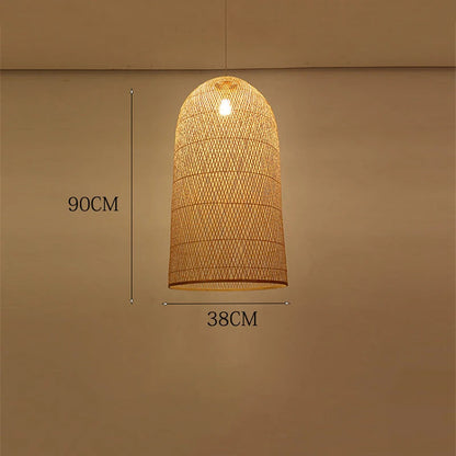 New Chinese Bird's Nest Lampshade Chandelier Hotel Restaurant Staircase Japanese Tatami Rattan LED Bamboo Furniture Decoration RELUX.STORE