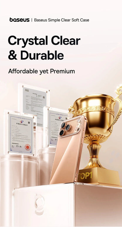 Baseus Clear Case For iPhone 17 Pro Max Soft TPU Case For iPhone 17 Air Anti-drop Ultra Thin Cover For iPhone 16 15 Pro Max Case RELUX.STORE