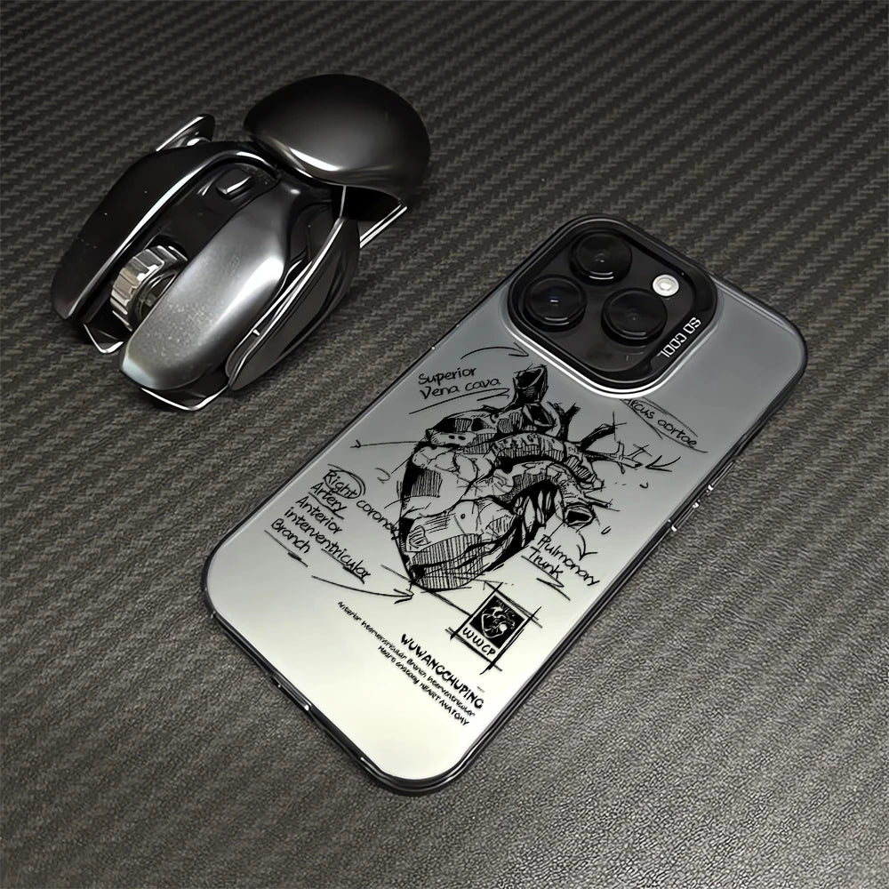 Creative Cardiovascular model Heart Medical Phone Case For iPhone 15 Pro Max 11 12 13 14 16 Pro XS XR 7 8 Plus Anti-drop Cover RELUX.STORE