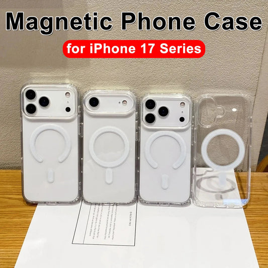 Strong Magnetic Case For iPhone 17 Pro Max/17Pro/17Air Transparent Phone Cover For iPhone 17 Suit for Magsafe Charging Shell RELUX.STORE