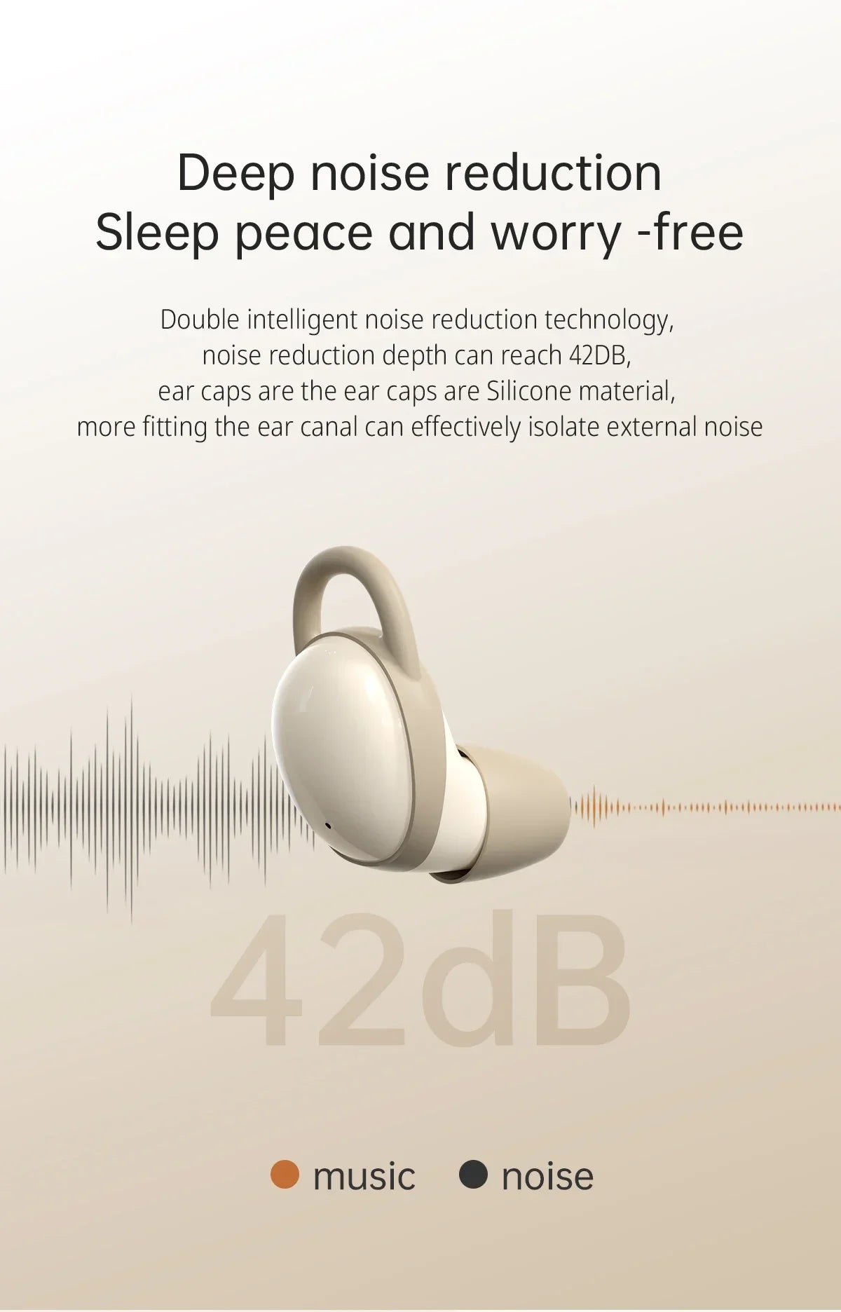 XIAOMI Pro999 Bluetooth Earphones TWS Sleep Noise Reduction Invisible In Ear Wearing Comfortable Sleep Music Game Earphones RELUX.STORE