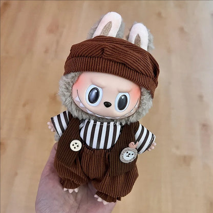 Labubu Clothing Popular New Products Fashion Velcro 17cm Doll Cute Dress Casual Set Skirt Plush Toy Clothing