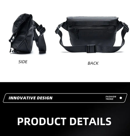 Ins Korean Style Men Waterproof Magnetic Buckle Crossbody Messenger Bag Daily Outdoor Travel Cycling iPad Camera Shoulder Bag