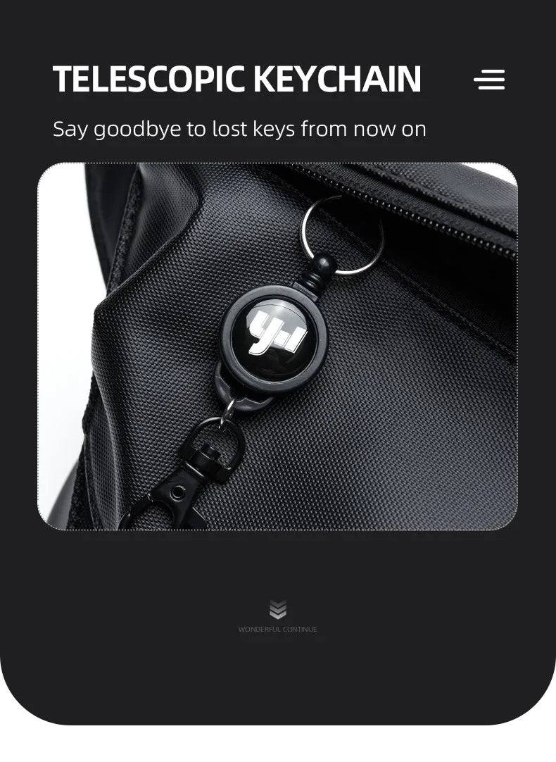 Ins Korean Style Men Waterproof Magnetic Buckle Crossbody Messenger Bag Daily Outdoor Travel Cycling iPad Camera Shoulder Bag