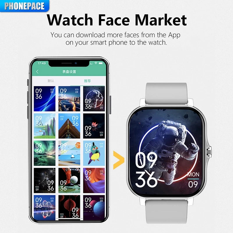 PHONEPACE Y13 Smart Watch with Call Function Fitness Tracker Heart Rate Monitor Alarm Clock for Outdoor Sports Monitoring