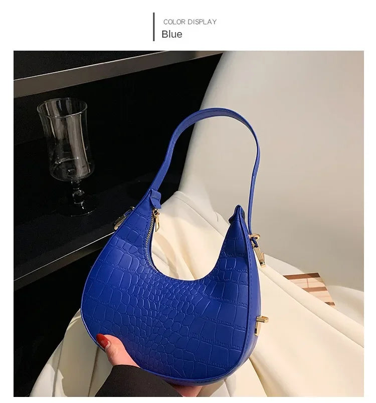 Fashion Luxury Design PU Leather Shoulder Bag Women Small Clutch Handbag Purse Female Underarm Bag Travel Totes shoulder bag RELUX.STORE