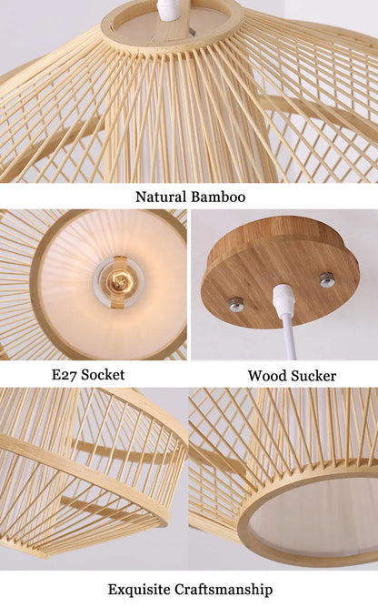 New Chinese Style Bamboo Chandelier Restaurant Lamps Creative Features Restaurant Bar Hot Pot Restaurant Tea House Pentent Lamp