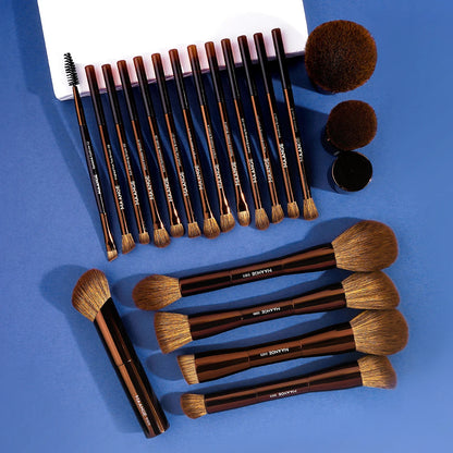 MAANGE 20pcs/set Pro Makeup Brushes Double Ended Foundation Concealers Blush Eye Shadows Brush for Liquid Cream Powder Blending RELUX.STORE
