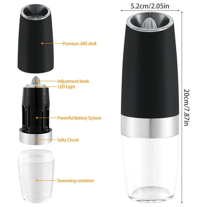 Electric Herb Coffee Grinder Automatic Gravity Induction Pepper Shaker Gravity Spice Mill Adjustable Grinder Kitchen Mill Tool