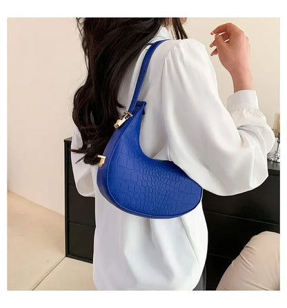 Fashion Luxury Design PU Leather Shoulder Bag Women Small Clutch Handbag Purse Female Underarm Bag Travel Totes shoulder bag RELUX.STORE