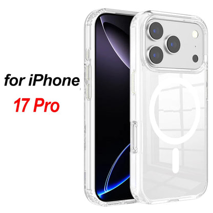 Strong Magnetic Case For iPhone 17 Pro Max/17Pro/17Air Transparent Phone Cover For iPhone 17 Suit for Magsafe Charging Shell RELUX.STORE