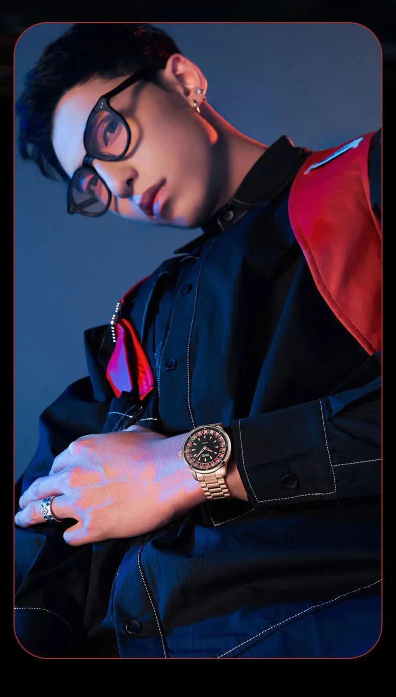High Quality Mark Fairwhale Mens Wristwatch Fashion Unique Rotating  Roulette Dial Waterproof Quartz Man Watche Dropshipping ﻿