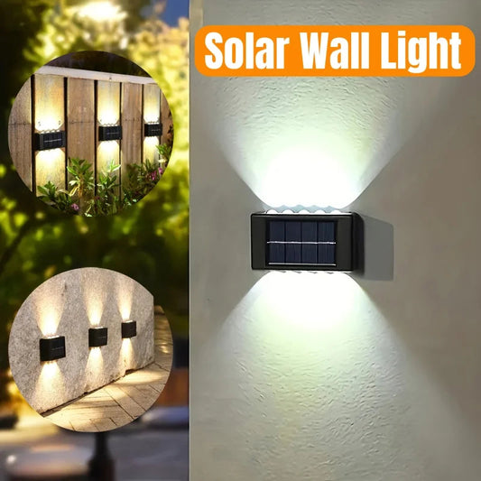 1pc 2/4/6/8/10/12LEDs Solar LED Wall Lights, Outdoor Wall Lamp For Garden, Patio, Ambient Light RELUX.STORE